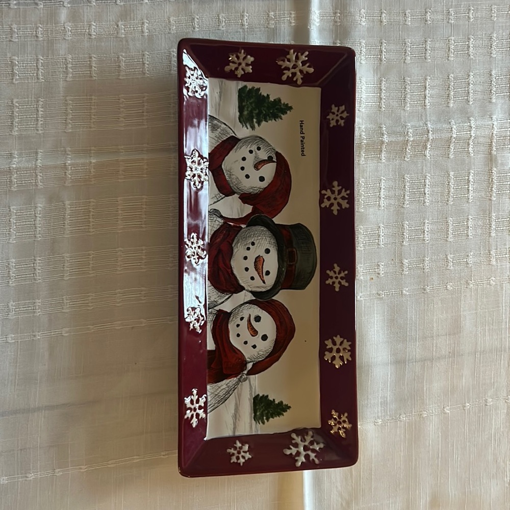 Snowman Platter 6x14”